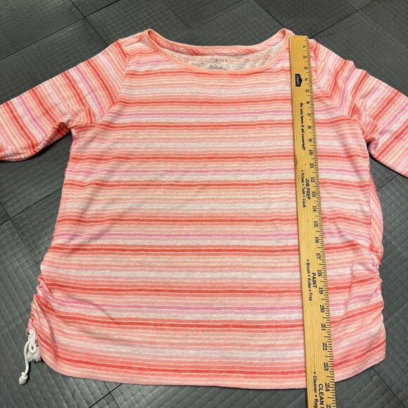 TALBOTS PLUS XL WOMENS PINK STRIPE LIGHTWEIGHT BLOUSE SHIRT - Picture 7 of 8